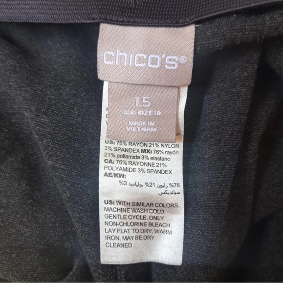 Chico's dark gray ankle length elastic pants‎ size 10 - Picture 4 of 10